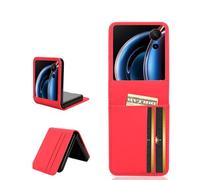 COQUE Funda para ZTE Nubia Flip3, Cartera Lateral magnética con múltiples Ranuras para Tarjetas de Visita, Funda Protectora ZTE Nubia Flip3-Rojo