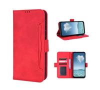 COQUE Funda para ZTE Nubia Focus 2 5G, Cartera Lateral magnética con múltiples Ranuras para Tarjetas de Visita, Funda Protectora ZTE Nubia Focus 2 5G-Rojo