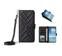 COQUE Funda para ZTE Nubia Neo 2 5G De Teléfono Diseño Ondulado Billetera con Ranuras Múltiples Y Tapa ZTE Nubia Neo 2 5G-Negro