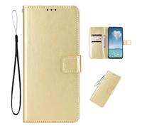COQUE Funda para ZTE Nubia Neo 3 GT 5G, Funda Billetera Magnética en Cuero Crazy Horse con Ranura para Tarjetas, Funda Flip para ZTE Nubia Neo 3 GT 5G-Oro