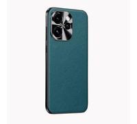 COQUE Funda Premium de Cuero Genuino para OPPO Reno15 Pro, Protección Completa, Tapa Elevada Metálica para Cámara para OPPO Reno15 Pro-Verde Azulado