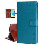 COQUE Funda Realme 8i/RMX3151,Carcasa Piel Libro Tapa Silicona Bumper Cuero Cartera Flip Case Tarjetas Cierre Magnético Soporte Wallet Cover Xiaomi-Cielo Azul