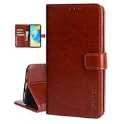 COQUE Funda Realme 8i/RMX3151,Carcasa Piel Libro Tapa Silicona Bumper Cuero Cartera Flip Case Tarjetas Cierre Magnético Soporte Wallet Cover Xiaomi-Brown