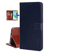 COQUE Funda Realme 8i/RMX3151,Carcasa Piel Libro Tapa Silicona Bumper Cuero Cartera Flip Case Tarjetas Cierre Magnético Soporte Wallet Cover Xiaomi-Azul