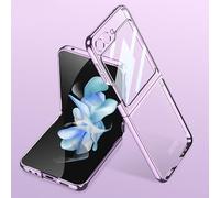 COQUE Funda Samsung Flip 6 Funda Protectora Fantasma Galvanizada, Funda Delgada con Película Todo Incluido, Funda para Teléfono Plegable para Samsung Galaxy Z Flip 6 5G-Púrpura