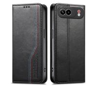 COQUE Hoja PU Tarjetero para ZTE Nubia Air Pro-Negro | Broche hoja, tarjetero, cremallera, cordón, soporte, antipolvos