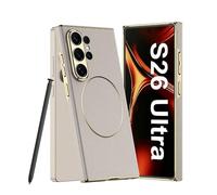 COQUE Hülle für Galaxy S26 Ultra,Einfarbige Telefonhülle mit magnetischer Saugnapf-Mattstruktur,Kabelloses Laden kompatible Schutzhülle für Samsung Galaxy S26 Ultra-Grau