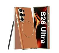 COQUE Hülle für Galaxy S26 Ultra,Einfarbige Telefonhülle mit magnetischer Saugnapf-Mattstruktur,Kabelloses Laden kompatible Schutzhülle für Samsung Galaxy S26 Ultra-Orange