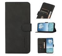 COQUE Hülle für Honor X8d, Leder Flip Wallet mit Kartenfach, Wildleder Muster Shell für Honor X8d-Schwarz