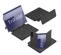 COQUE Kit de Teclado de Oficina móvil para Galaxy Z Trifold, Teclado de Cuero Completo, lápiz táctil y Mouse inalámbrico, Estuche para teléfono Plegable Samsung Galaxy Z Trifold-Fibra de Carbono
