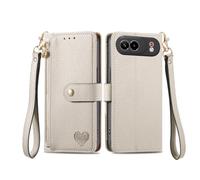 COQUE Piel Flip Tarjetero para ZTE Nubia Air Pro-Gris | Textura piel, tarjetero, cord贸n, cremallera, soporte, antipolvos