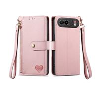 COQUE Piel Flip Tarjetero para ZTE Nubia Air Pro-Rosa