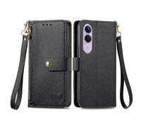 COQUE Piel Flip Tarjetero para ZTE Nubia S2-Negro