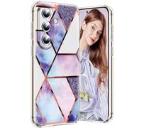 Coque pour Samsung S26 Plus 5G Mármol Silicone Paillette Antichoc Housse Anti-rayures Protection Bumper Case Ultra Fine Souple antichoc Étui pour Samsung Galaxy S26 Plus 5G Coque Mince (Violet)