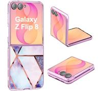 Coque pour Samsung Z Flip 8 5G Mármol Silicone Paillette Antichoc Housse Anti-rayures Protection Bumper Case Ultra Fine Souple antichoc Étui pour Samsung Galaxy Z Flip 8 5G Coque Mince (Violet)