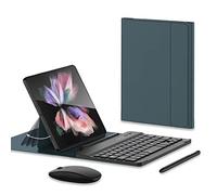 COQUE Ratón Bluetooth,Teclado,Funda de Cuero,Stylus + Pen Slot Phone Desk Kit,Funda de teléfono móvil Soporte para Xiaomi Mix Fold 2/Mi Mix Fold-Verde