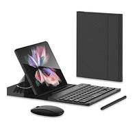 COQUE Ratón Bluetooth,Teclado,Funda de Cuero,Stylus + Pen Slot Phone Desk Kit,Funda de teléfono móvil Soporte para Xiaomi Mix Fold 2/Mi Mix Fold-Fibra Carbono