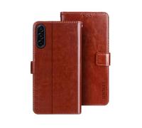 COQUE Realme 15 Pro 5G - Funda para teléfono OPPO Realme 15 Pro 5G, cierre magnético, soporte plegable de 3 ranuras, funda a prueba de golpes para OPPO Realme 15 Pro 5G, marrón