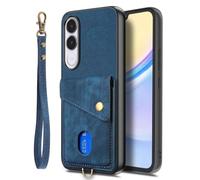 COQUE Vintage Tarjetas Vivo V70 FE, Cuerda, Antigolpes-Azul