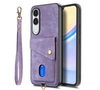 COQUE Vintage Tarjetas Vivo V70 FE, Cuerda, Antigolpes-Púrpura