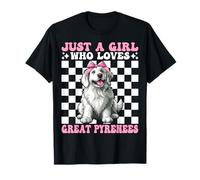 Coqueta con Lazo Rosa de la Marca Just A Girl Who Loves Great Pyrenees Camiseta