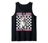 Coqueta con Lazo Rosa de la Marca Just A Girl Who Loves Great Pyrenees Camiseta sin Mangas
