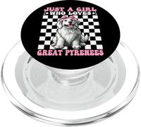 Coqueta con Lazo Rosa de la Marca Just A Girl Who Loves Great Pyrenees PopSockets PopGrip para MagSafe