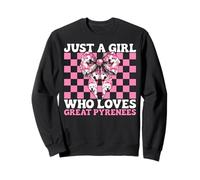 Coqueta con Lazo Rosa de la Marca Just A Girl Who Loves Great Pyrenees Sudadera