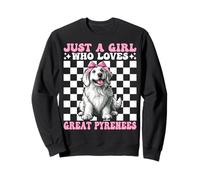 Coqueta con Lazo Rosa de la Marca Just A Girl Who Loves Great Pyrenees Sudadera