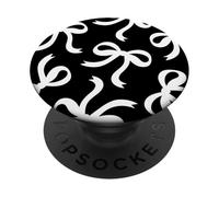 Coqueta con patrón de Lazo Blanco estética para niñas PopSockets PopGrip Adhesivo