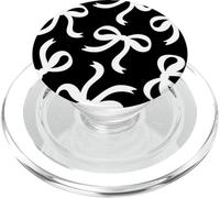 Coqueta con patrón de Lazo Blanco estética para niñas PopSockets PopGrip para MagSafe