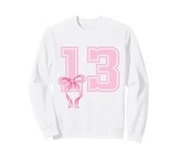 Coqueta de 13 cumpleaños para niña, Lazos Rosados, Trece años Sudadera