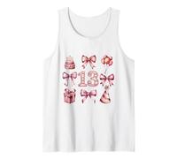 Coqueta de 13 cumpleaños para niña, Lazos Rosas de Trece años Camiseta sin Mangas