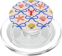 Coqueta de Conchas costeras de Color Azul Playero, estética Preppy y Linda PopSockets PopGrip para MagSafe