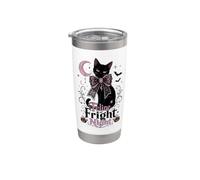 Coqueta de gato negro Feline Fright Night para Halloween Vaso térmico de acero inoxidable de doble pared