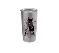 Coqueta de gato negro Feline Fright Night para Halloween Vaso térmico de acero inoxidable de doble pared