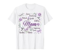 Coqueta de Lazo Floral para mamá, día de la Madre, colibrí Morado Camiseta