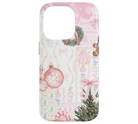 Coqueta de Navidad Rosa Suave niña Lindo Collage edredón Carcasa para iPhone 14 Pro