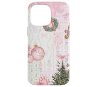 Coqueta de Navidad Rosa Suave niña Lindo Collage edredón Carcasa para iPhone 14 Pro MAX