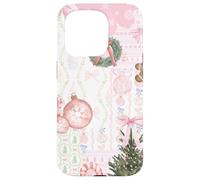 Coqueta de Navidad Rosa Suave niña Lindo Collage edredón Carcasa para iPhone 15 Pro