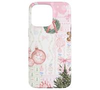 Coqueta de Navidad Rosa Suave niña Lindo Collage edredón Carcasa para iPhone 15 Pro MAX