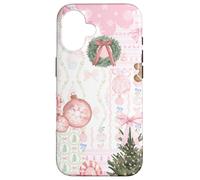 Coqueta de Navidad Rosa Suave niña Lindo Collage edredón Carcasa para iPhone 16