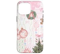 Coqueta de Navidad Rosa Suave niña Lindo Collage edredón Carcasa para iPhone 16 Pro MAX