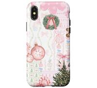 Coqueta de Navidad Rosa Suave niña Lindo Collage edredón Carcasa para iPhone X/XS