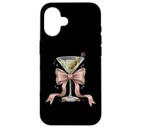 Coqueta Rosa Arco Y Cócteles Oliva Martini Bebiendo Chica Carcasa para iPhone 16