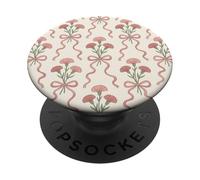 Coquette Aesthetic Floral Bloom Pink Bow Pretty Flower Girly PopSockets PopGrip Adhesivo