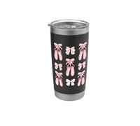 Coquette Ballet Dancer Shoes and Pink Bows Ballerina Girl Vaso térmico de acero inoxidable de doble pared