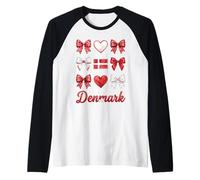 Coquette - Bandera de Dinamarca para niñas danesas Camiseta Manga Raglan