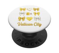 Coquette Bandera de la Ciudad del Vaticano para niñas PopSockets PopGrip Adhesivo