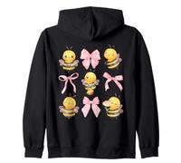 Coquette Bee Pink Bow Bumblebee Theme Birthday Girls Sudadera con Capucha